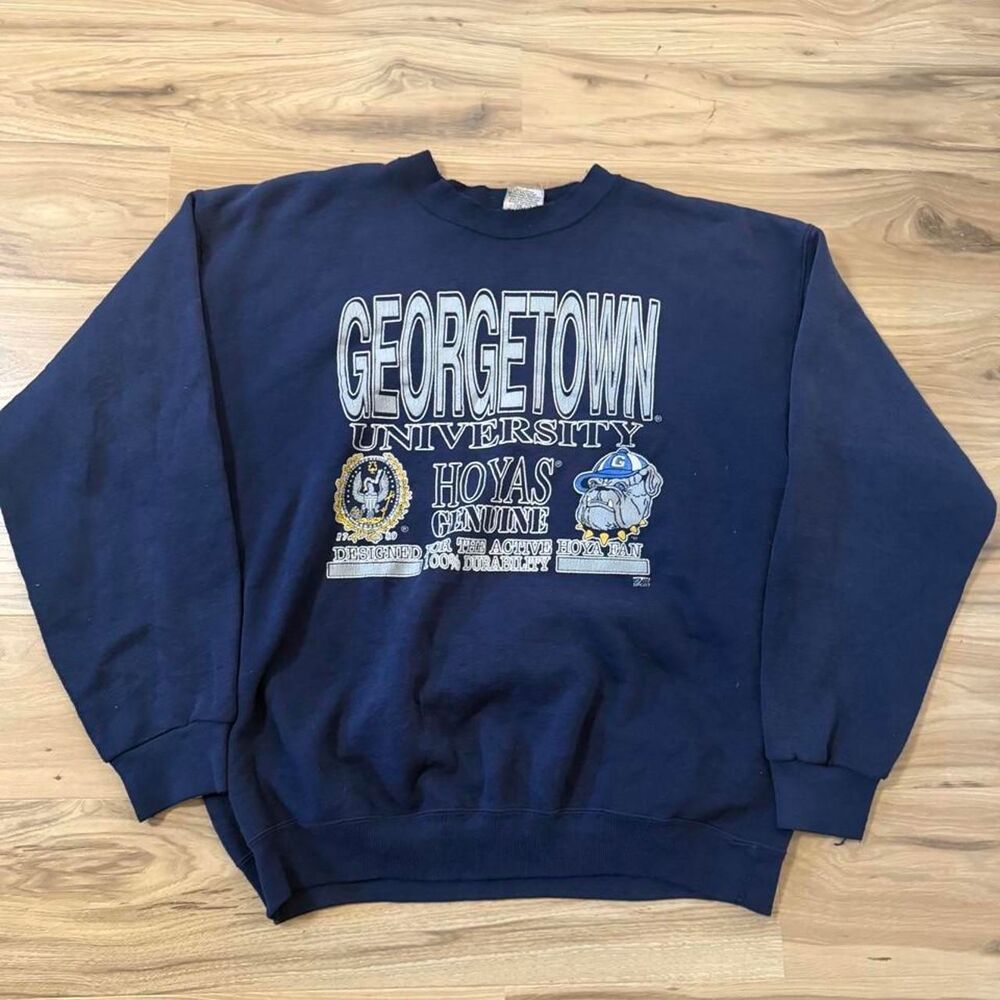 Vintage 90s Navy blue Georgetown University crewneck sweatshirt size XL